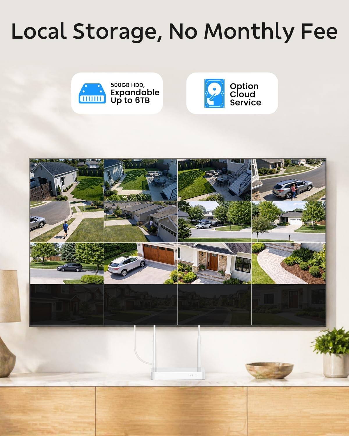 4 Camera Security System Outdoor Wireless WiFi Triple Lens Cam 12-View IP66 Home