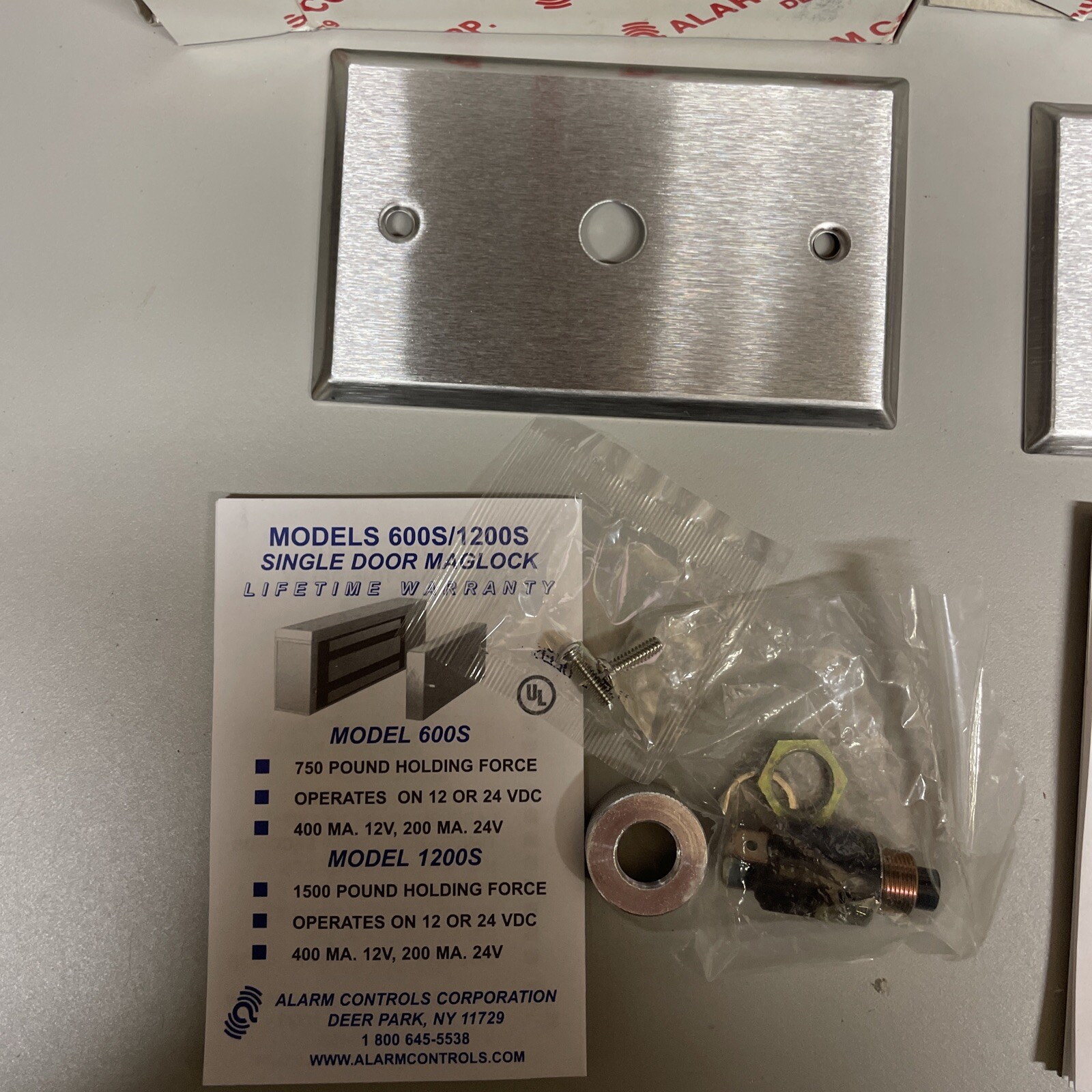 Alarm Controls RP-26 Stainless Steel Remote Plate w/Recessed Push Button .. NIB