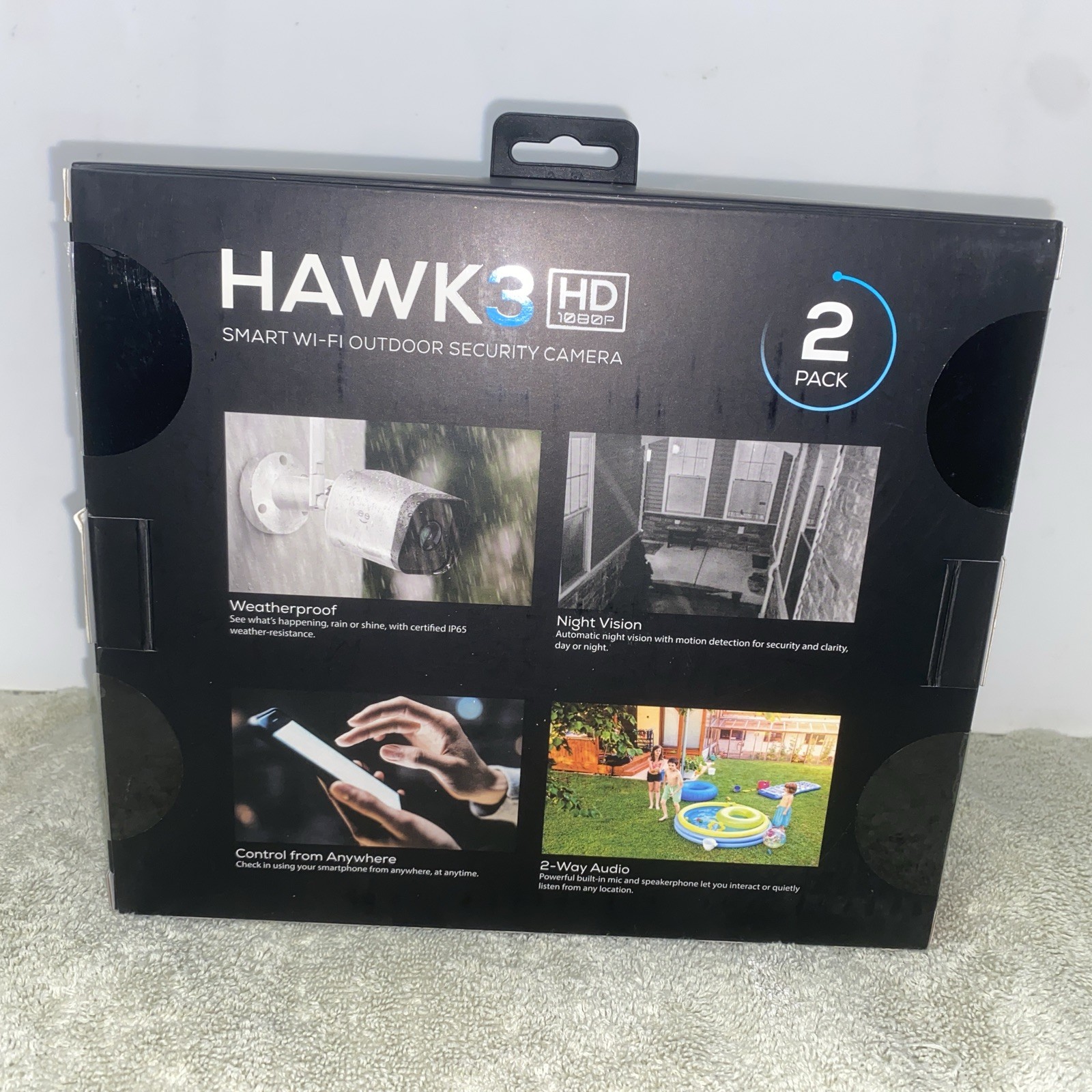 Geeni Hawk 3 1080p Wi-Fi Outdoor Cameras with Alexa Google Voice Control  2 Pack