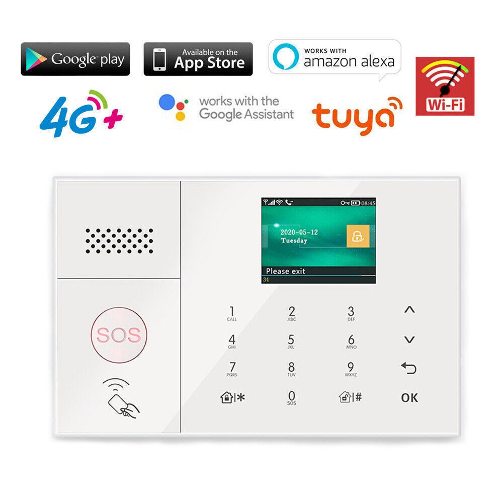 Wireless & Wired WiFi+US 4G Office Home Burglar Security Alarm System TUYA APP