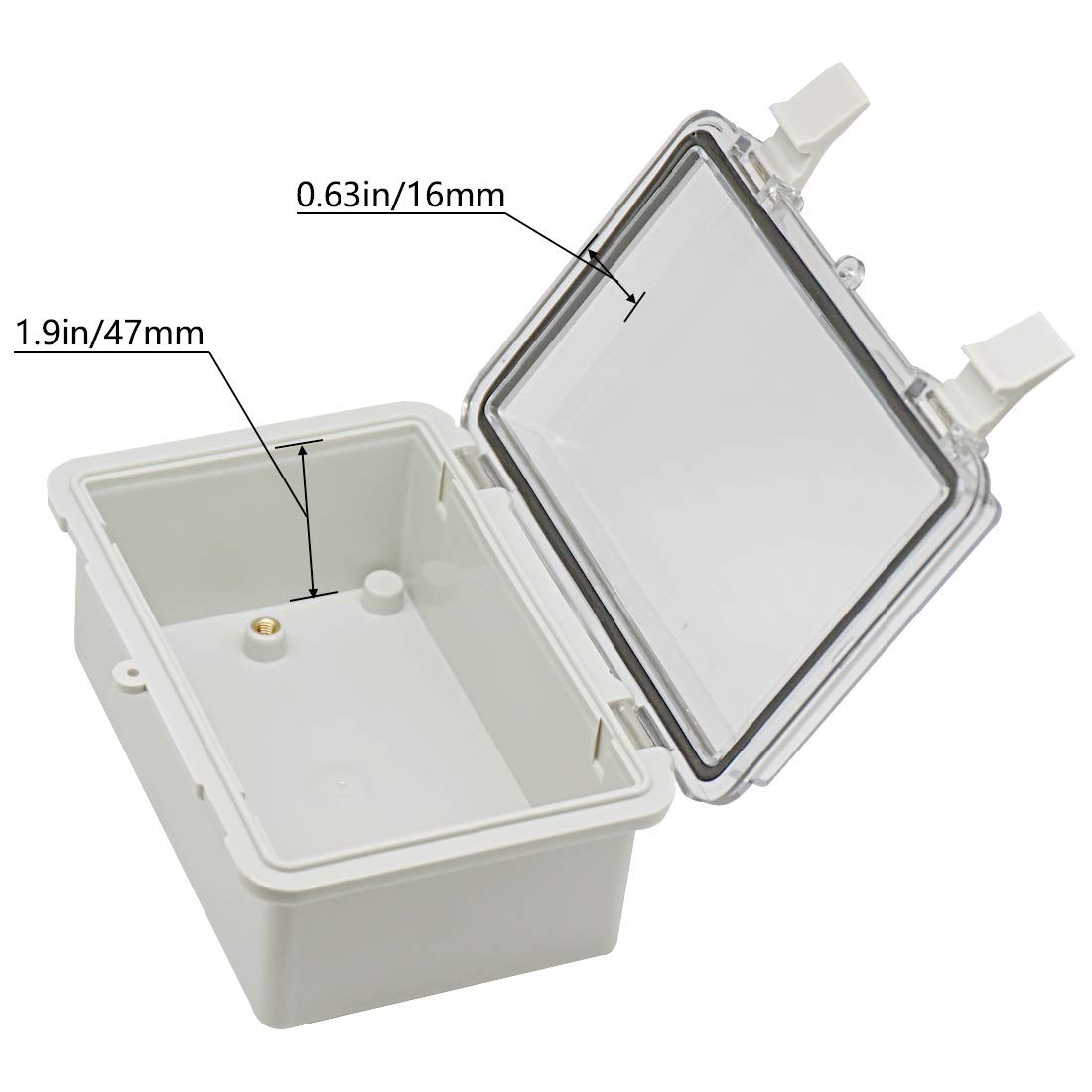 Zulkit Junction Box ABS Plastic 5.9″ x 3.9″ x 2.8″, Grey and Transparent