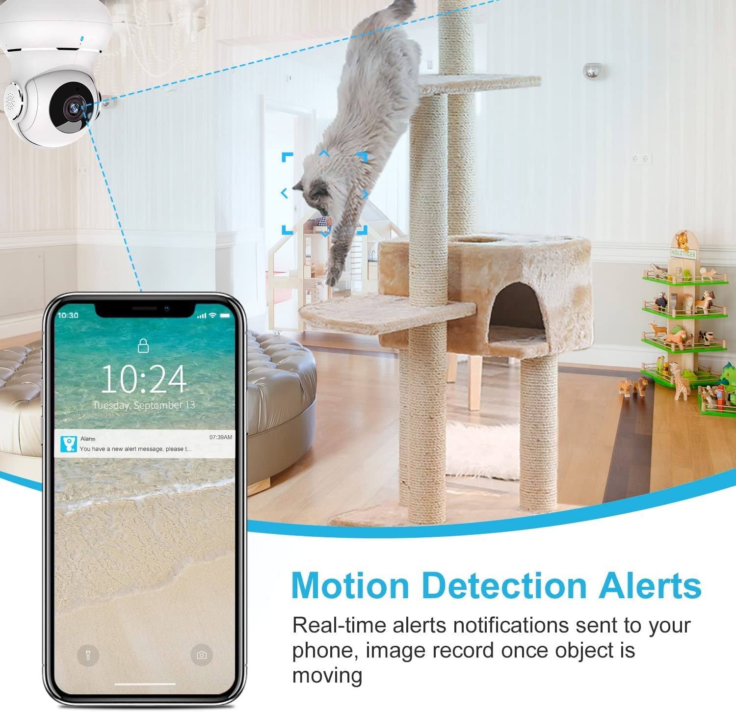 litokam Indoor Security Camera 4 Pack, 360° WiFi Cameras 4 Pack-2.4GHz, White