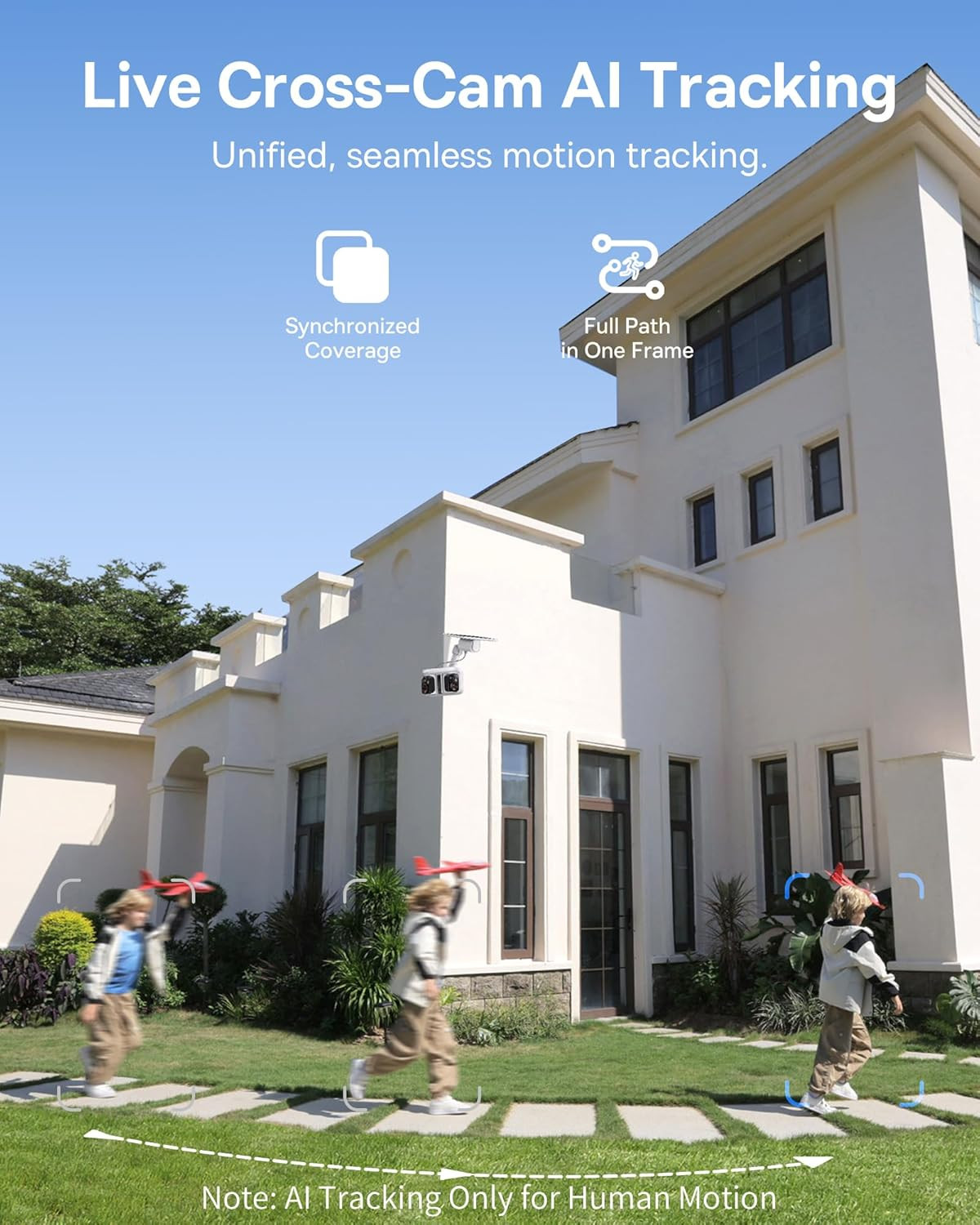 X1 Pro Dual-Tracking Solar Security Camera Outdoor Wireless, Dual 3K AI Cameras,