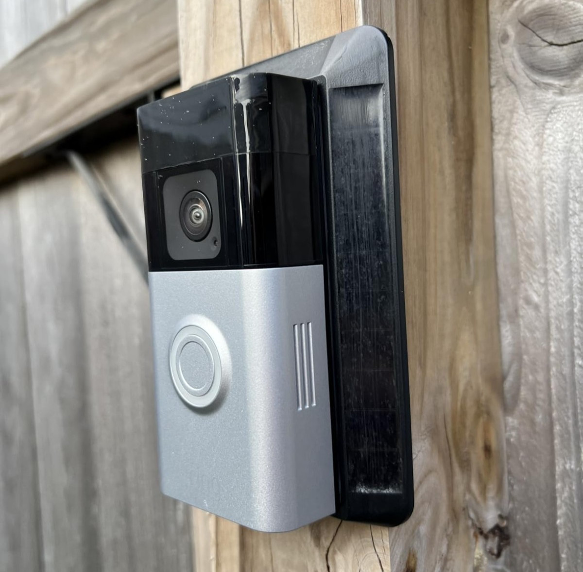 Ring Battery Doorbell Satin Nickel Smart Wi-Fi Video Doorbell Solar Charger