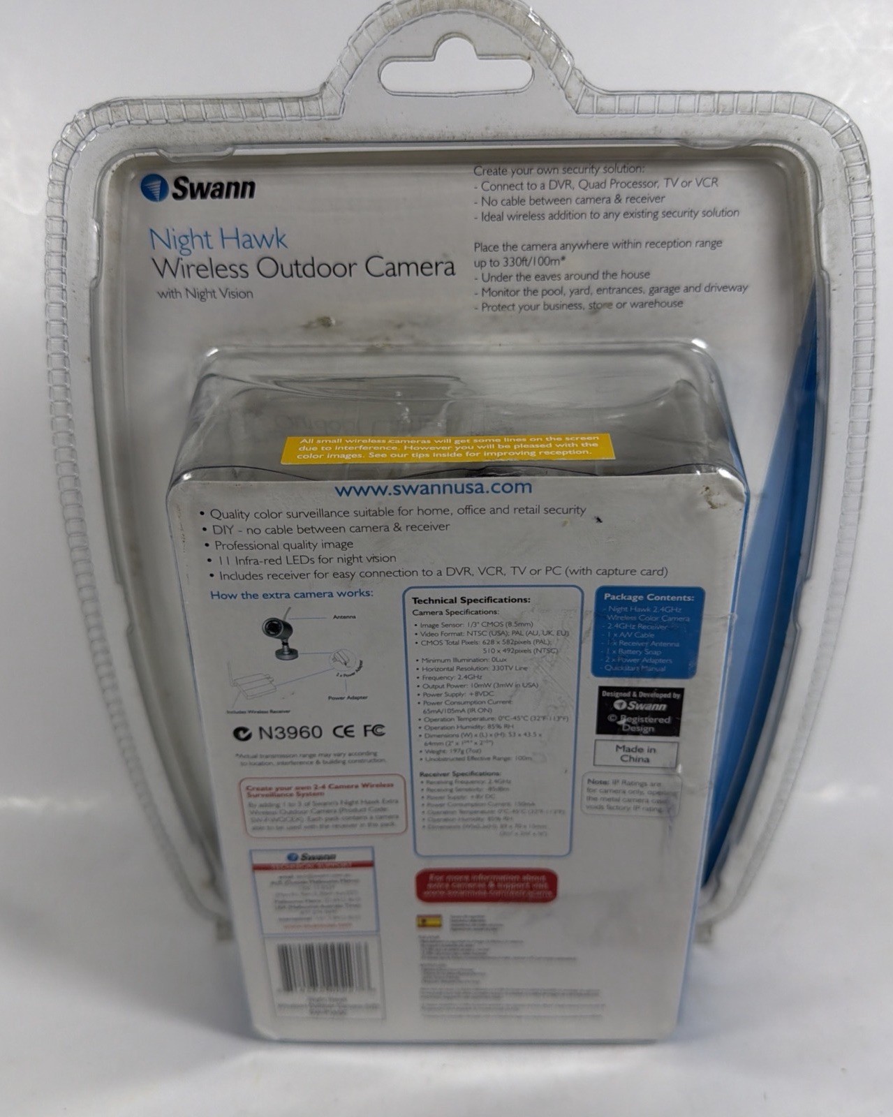 Swann Night Hawk Wireless Outdoor Camera & Receiver – New