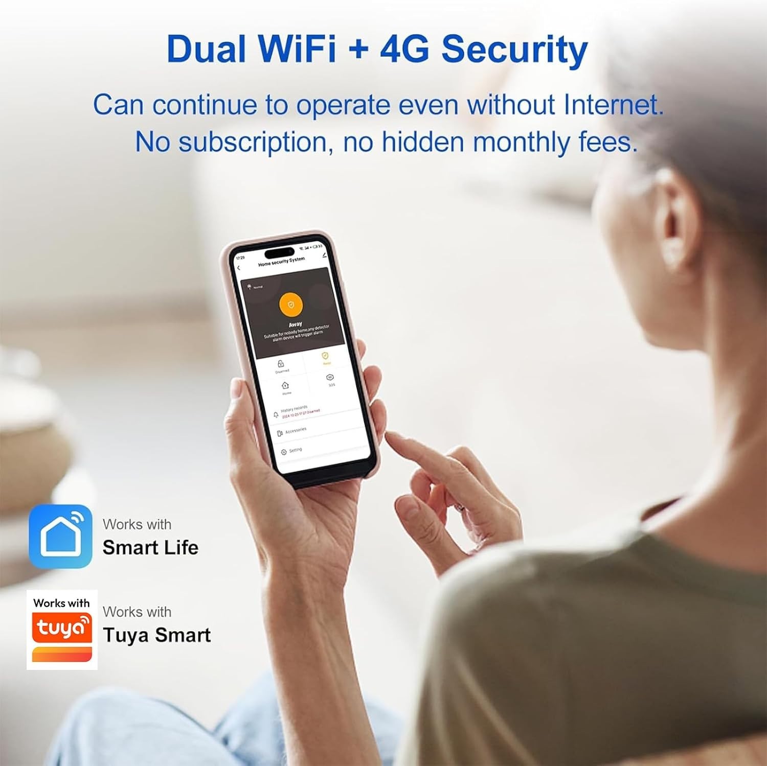 WiFi Wireless Alarm System – 24/7 Home Security, 4.3″ Touch Screen & App Alerts