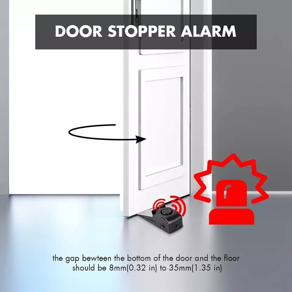 Door Stop Alarm, Door Stopper Security for Home Travel Apartment with 120DB