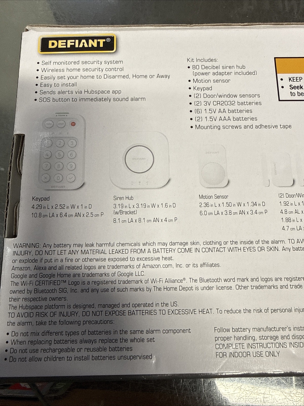 Defiant Smart Home Alarm System w/ WiFi and Bluetooth, Powered by Hubspace Alexa