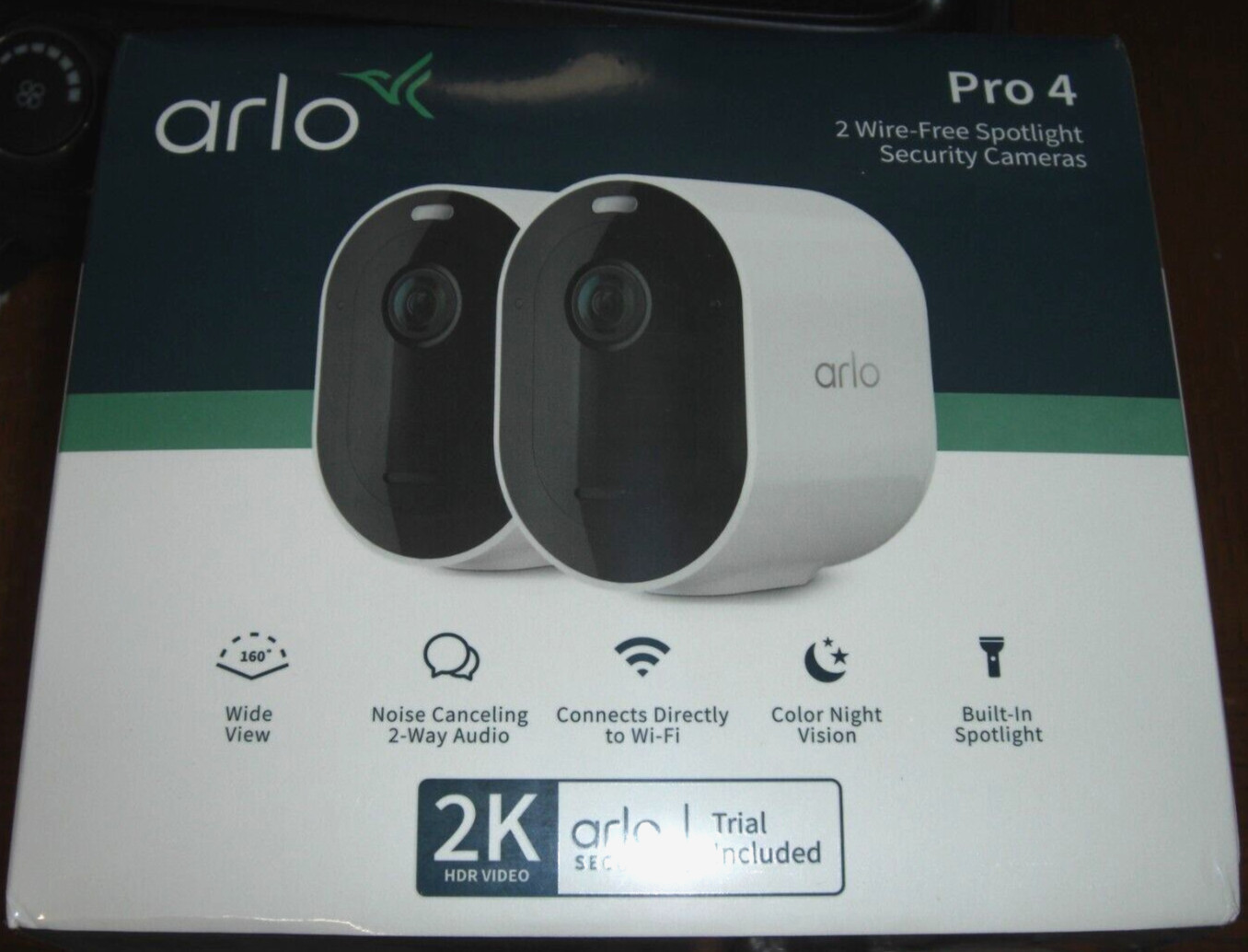 NEW Arlo Pro 4 Spotlight Camera – 2 Pack – Wireless Security, 2K Video & HDR