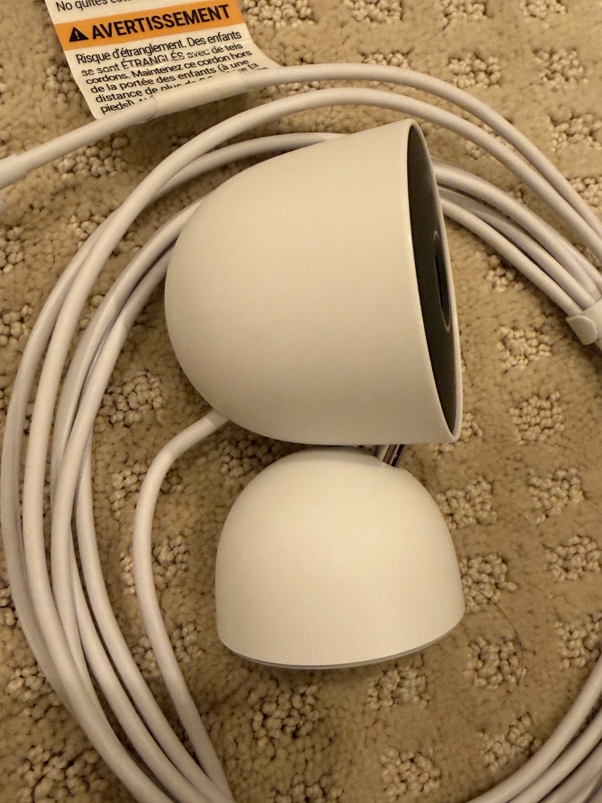 Google Nest Security Cam Indoor 1080p Wired 2nd Generation (White Snow) GJQ9T
