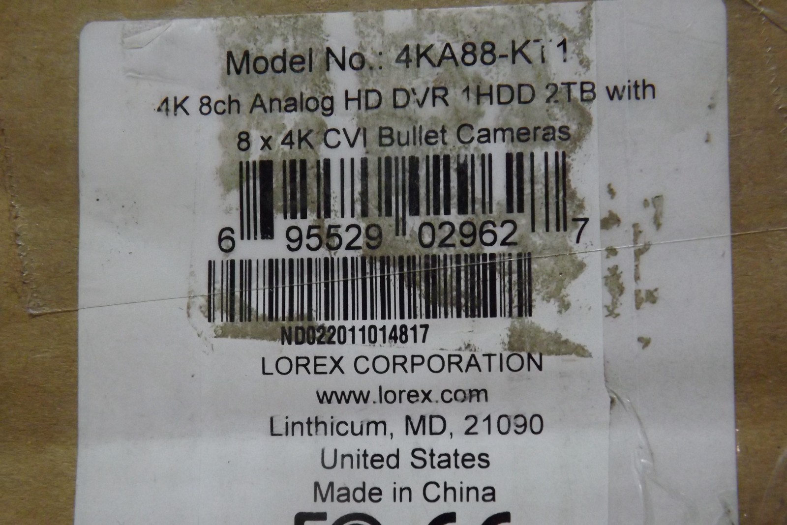Lorex 4K 8Ch. DVR W/ 2TB HDD & (8) 4K CVI Bullet Cameras 4KA88-KT1
