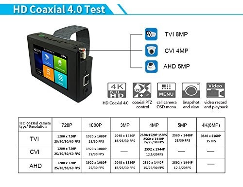 1PV 4″ IP CCTV Camera Tester Monitor for Security System 4 In 1 8MP 4K Display