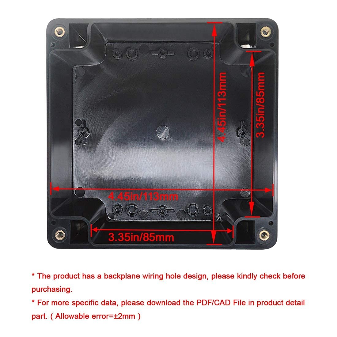 LeMotech ABS Plastic Electrical Project 4.7″ x x 3.5″, Black (1 pack)
