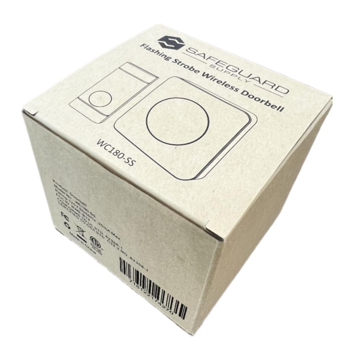 Security2020 WC180 Wireless Door Chime with Flashing Strobe Light White