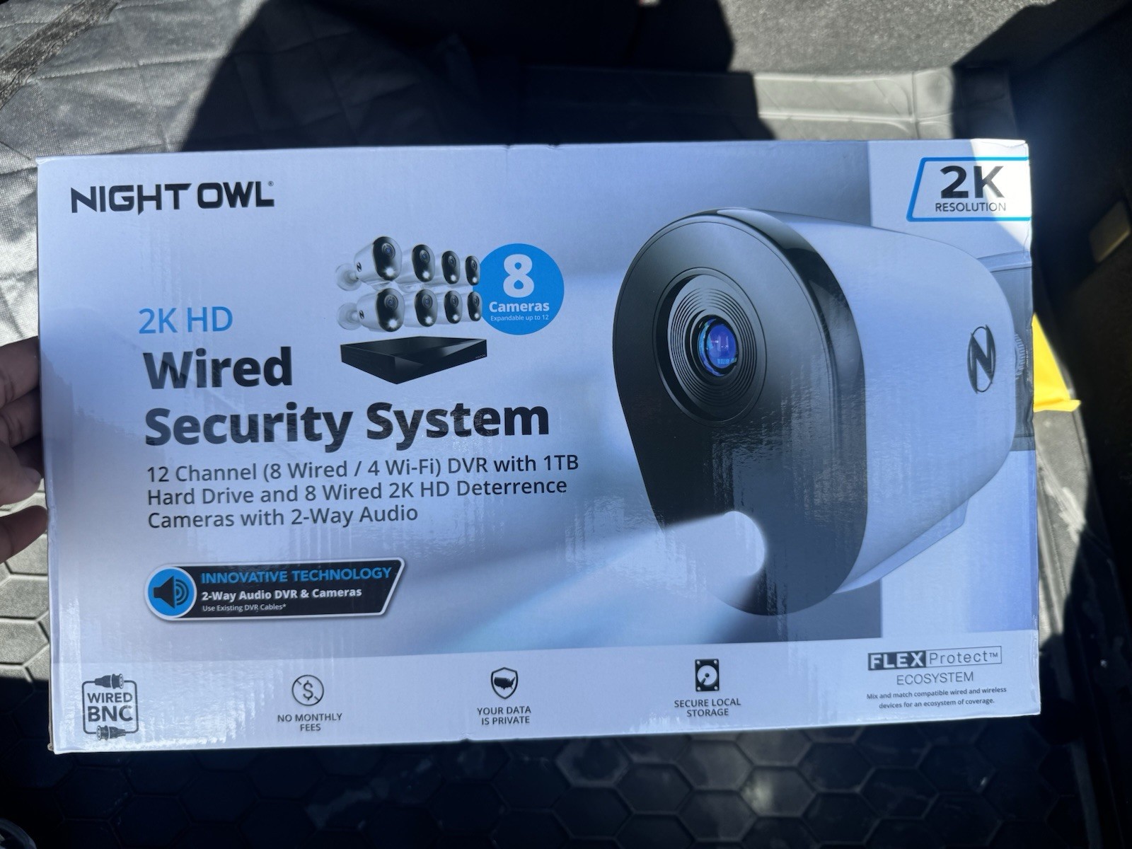Night Owl FTD4-81-8L 12 Channel 8 Camera Wired 2K 1TB DVR Security System -White