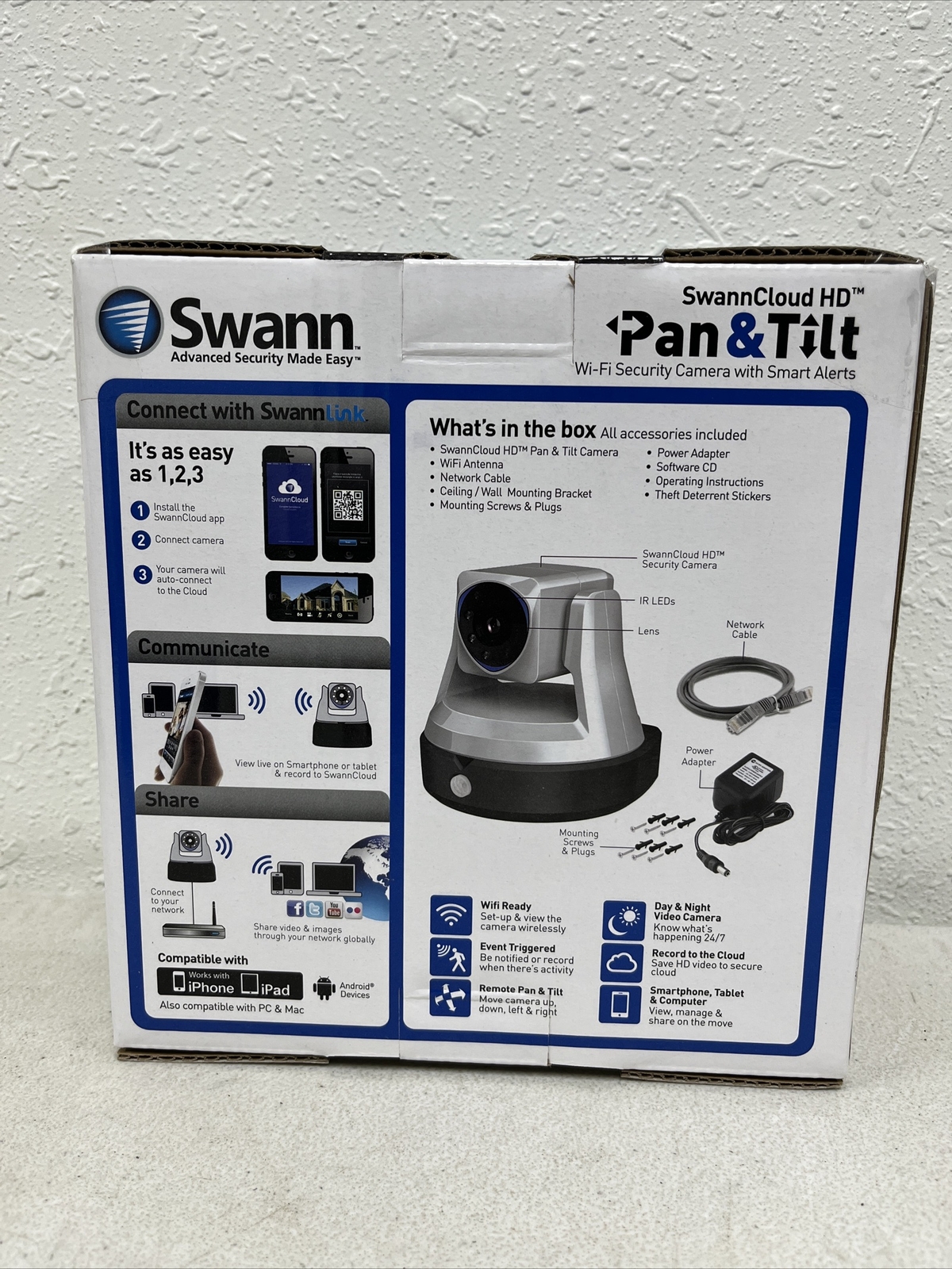 SwannCloud HD Pan & Tilt Wi-Fi Security Camera With Smart Alerts