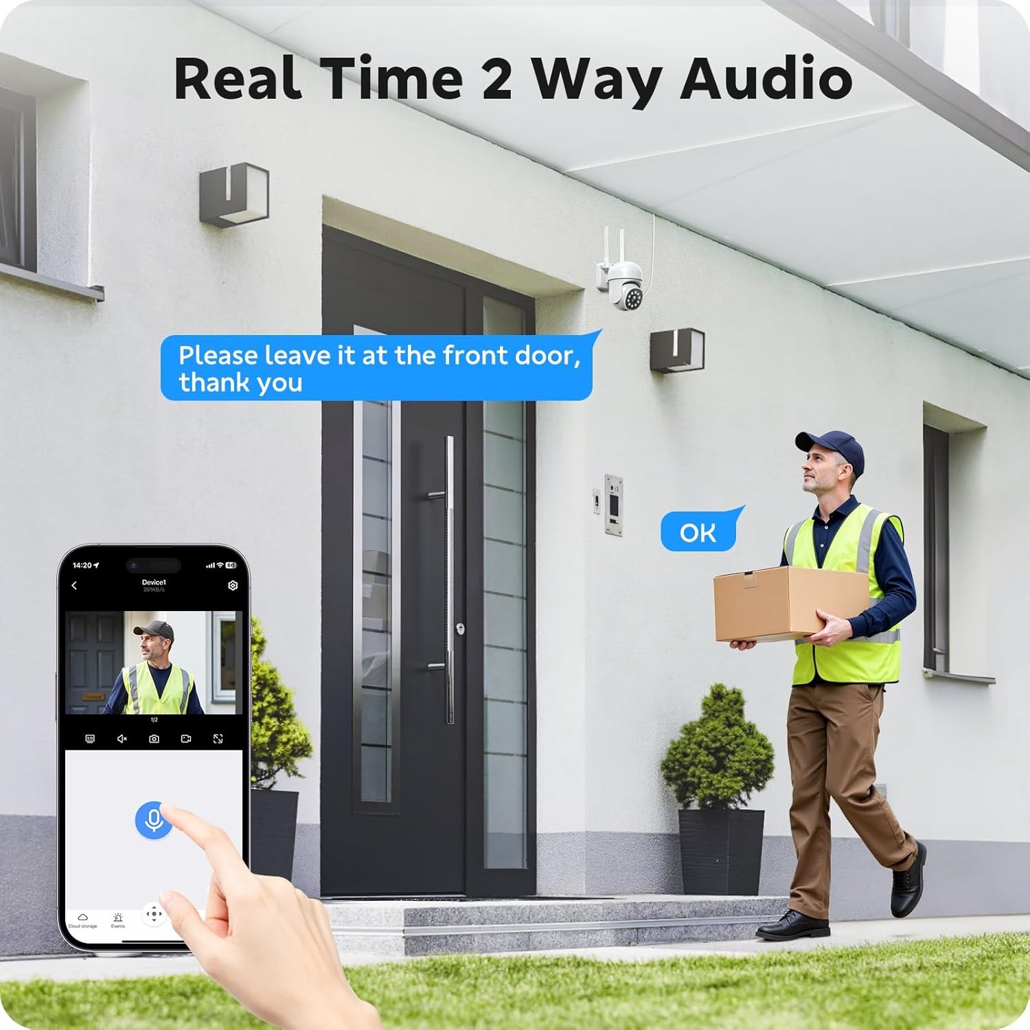 CAMCAMP Outdoor Security Camera Wireless Cameras Home Security,360°View Pan/Tilt