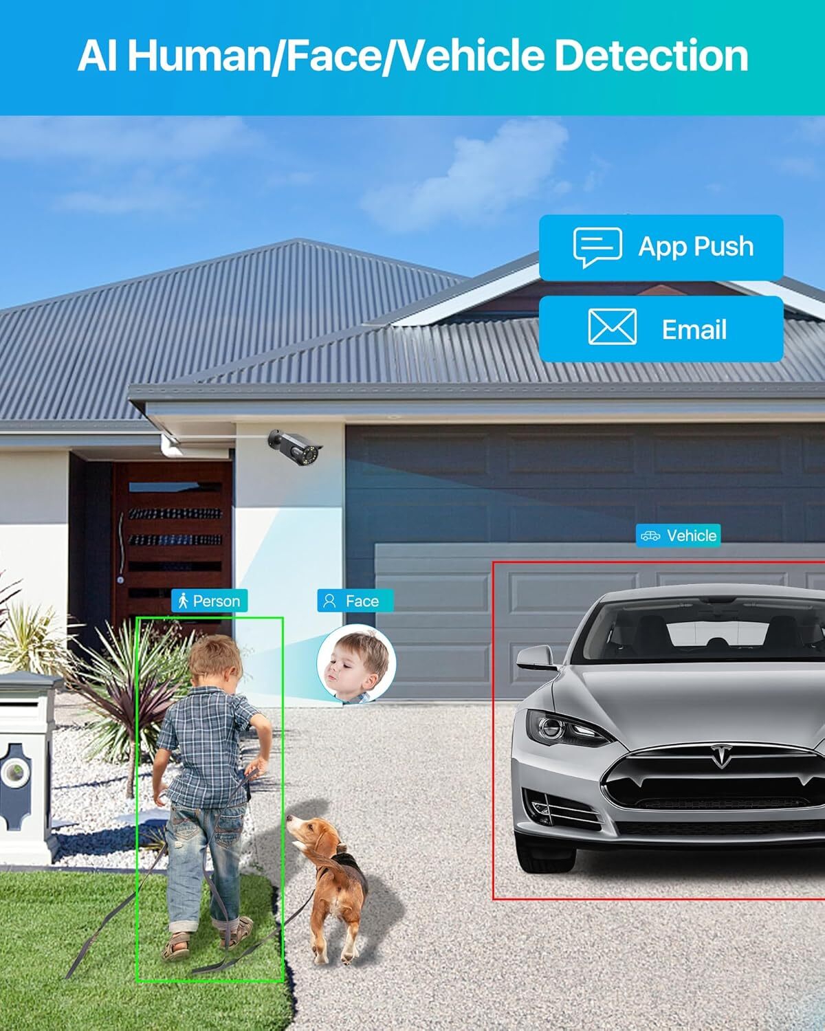 ZOSI 8CH H.265+ 2TB HDD NVR 4K 8MP PoE Security Camera System with Audio