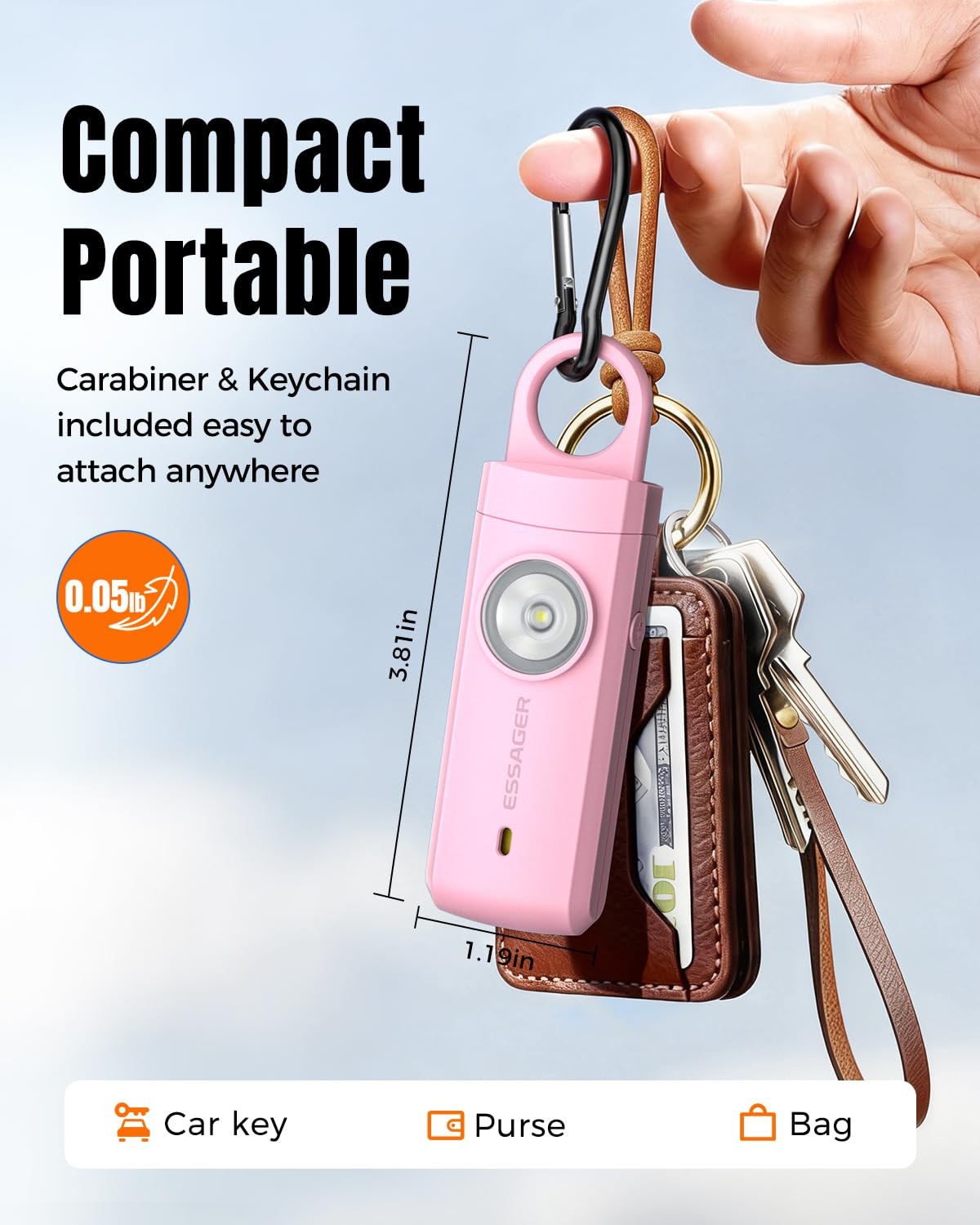 Personal Safety Alarm for Women, 130 dB Self Defense Siren, Rechargeable & Po…