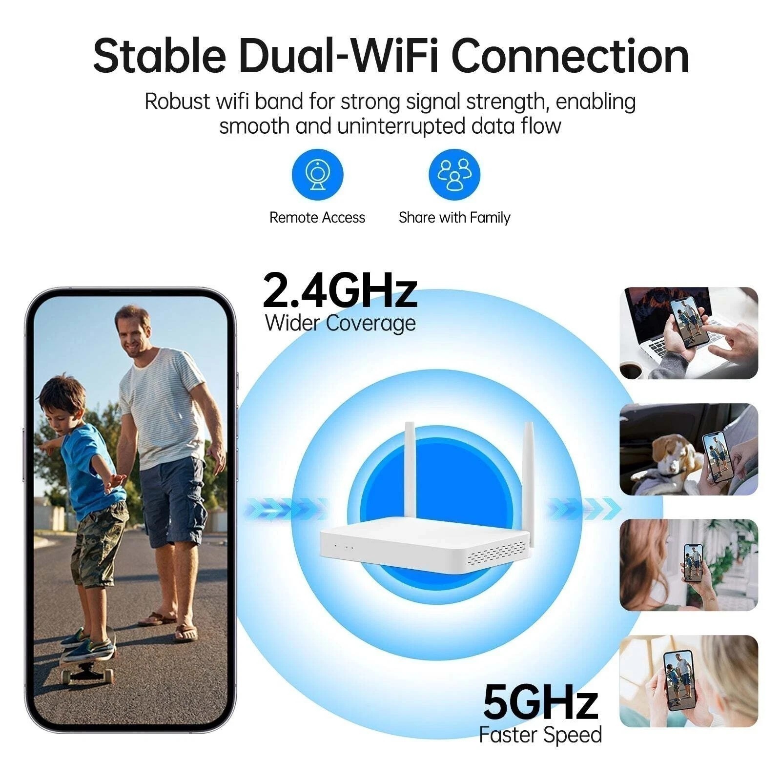 Security Camera System Wireless Outdoor 3K HD Home CCTV 10CH NVR IP66 Waterproof