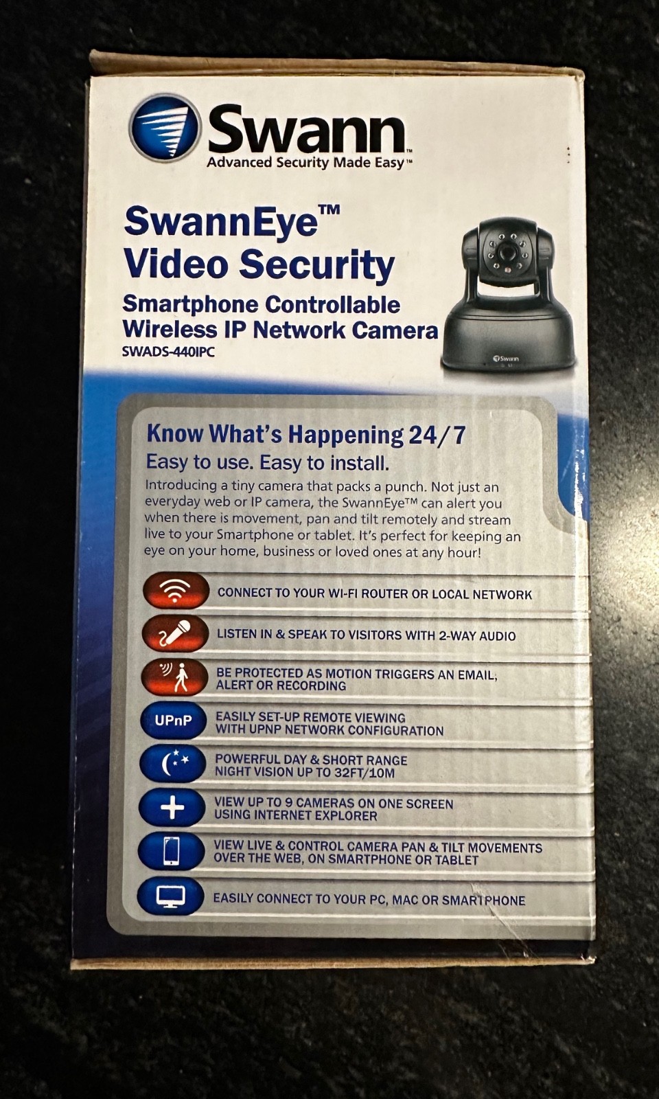 SwannEye SWADS-440IPC Video Security Wireless IP Network Camera (READ)