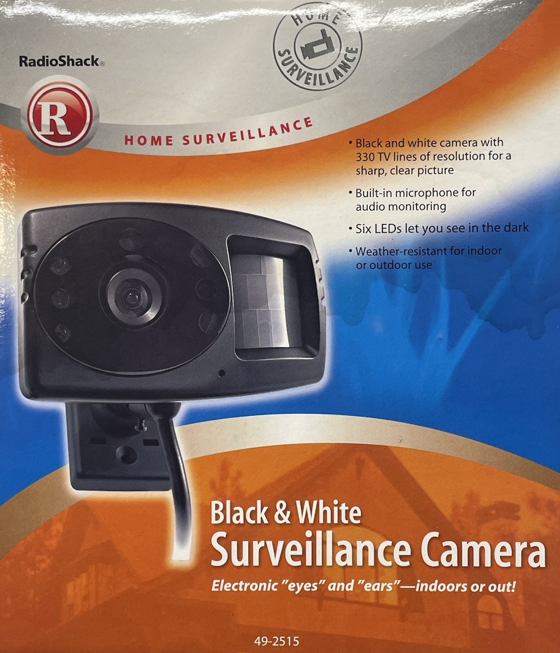 Radio Shack Black & White Surveillance Camera 49-2515 for AV Monitor 65’ Cable