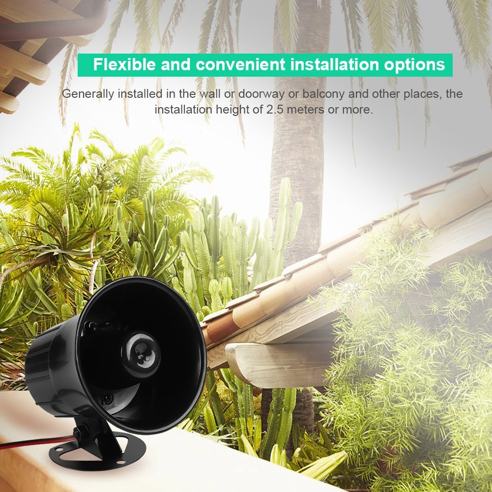 Wired Alarm Siren Horn Outdoor Home Security Protection System 12V DC New