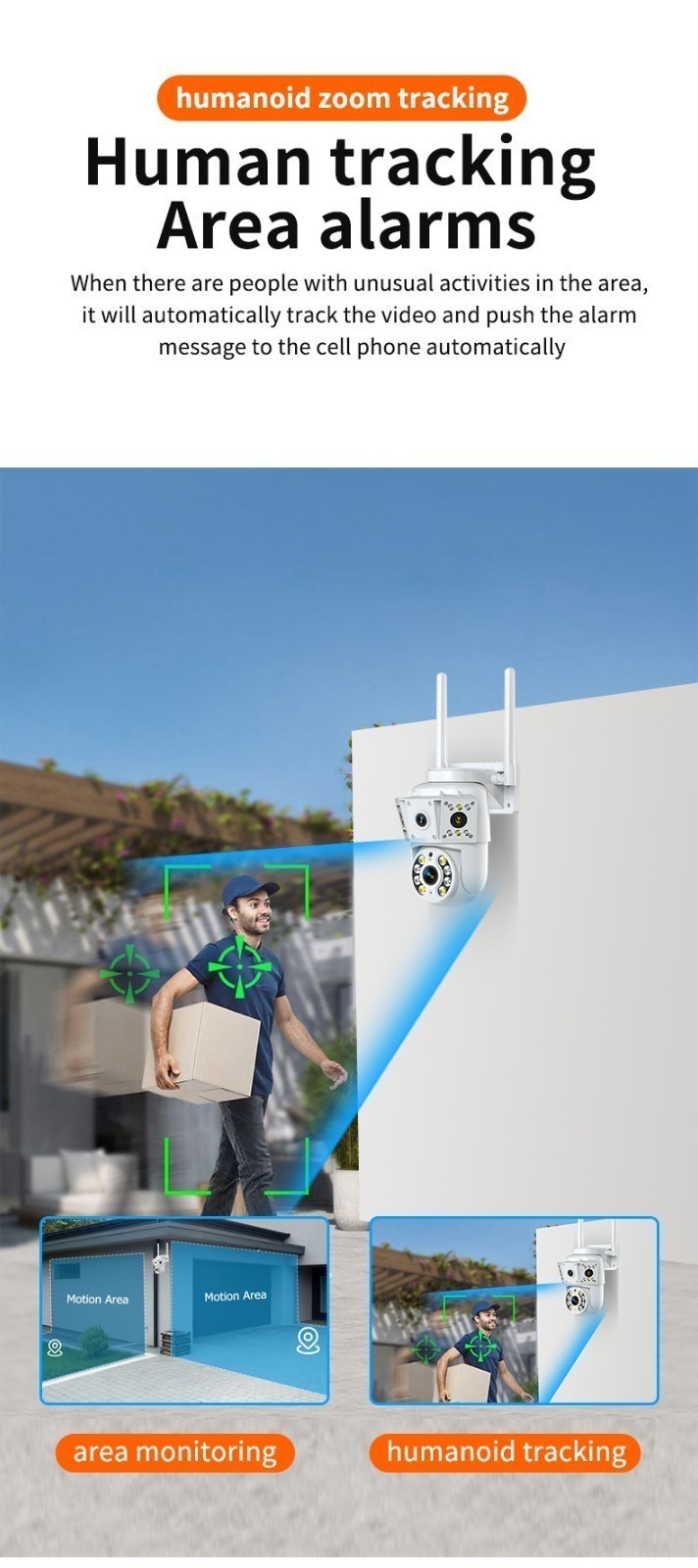 1080P 2MP Wireless WIfi Camera Multi Lens Surveillance Camera Two Way Intercom
