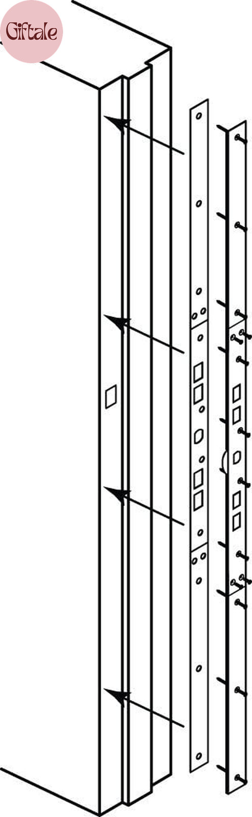 U 11026 Jamb Repair and Reinforcement Kit, 59-1/2 In. Installed, Steel Construct