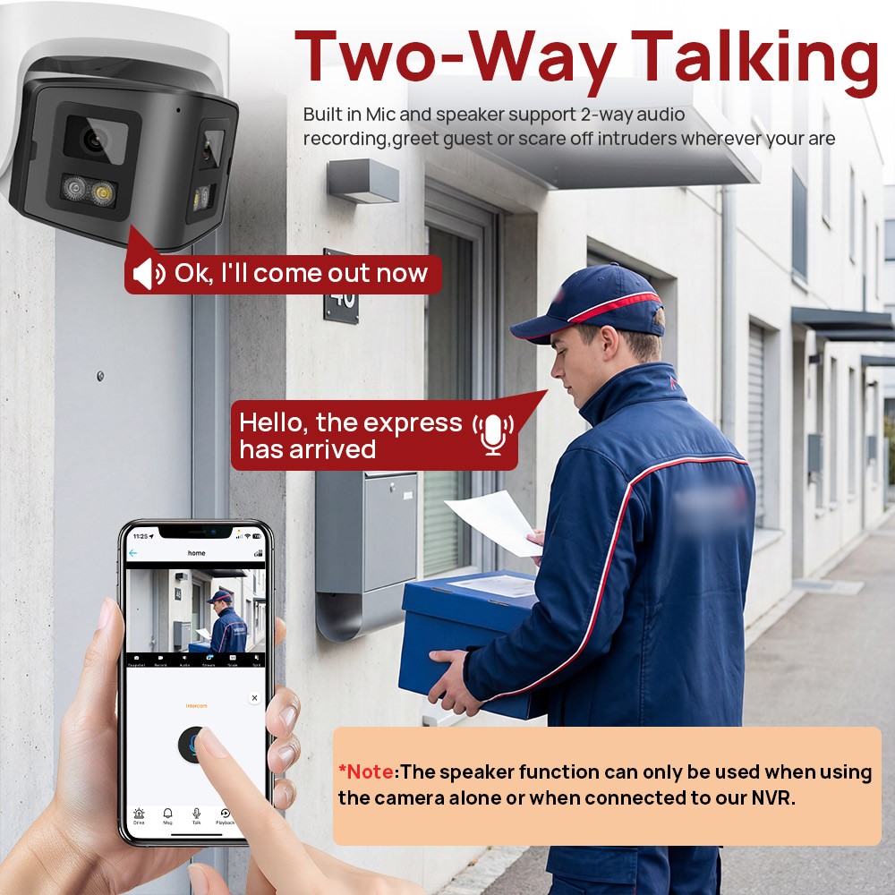 Vikylin 16ch 4MP Camera CCTV System 170° Dual Lens Full Color IR 4k POE NVR Lot