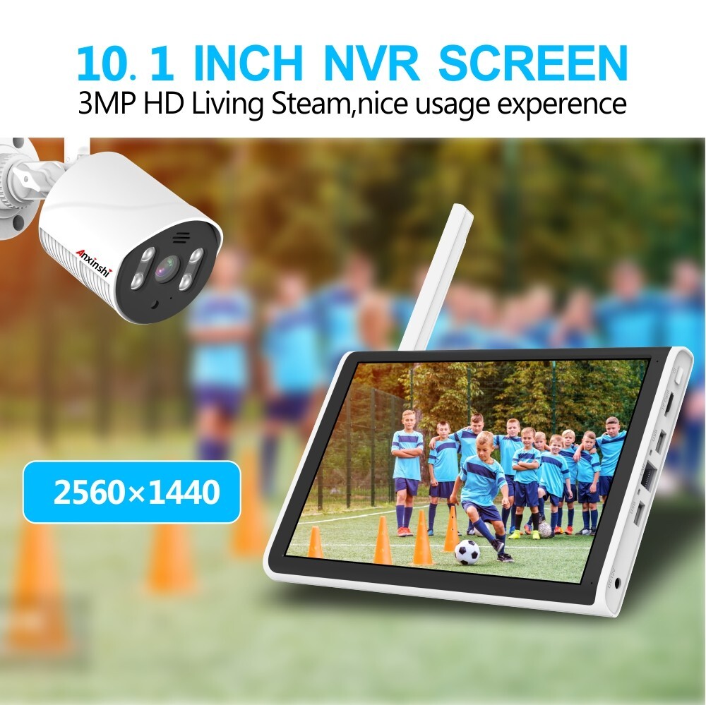 Xmeye HD 3MP 4 Channel AI Human Detection WiFi Camera Kit With 10-inch Monitor