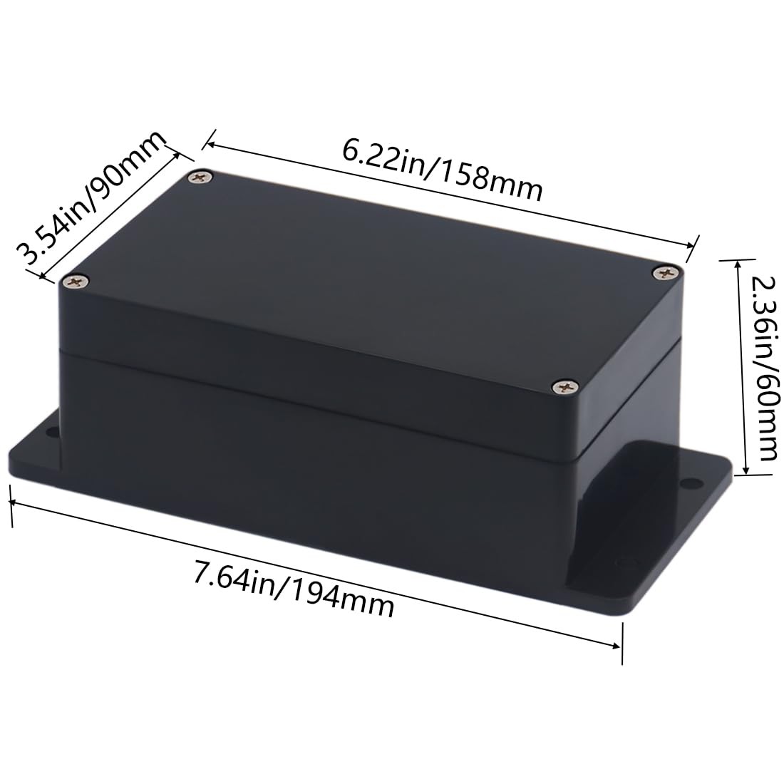 Project Box ABS Plastic Black Electrical Boxes IP65 6.2″x3.5″x2.4″,