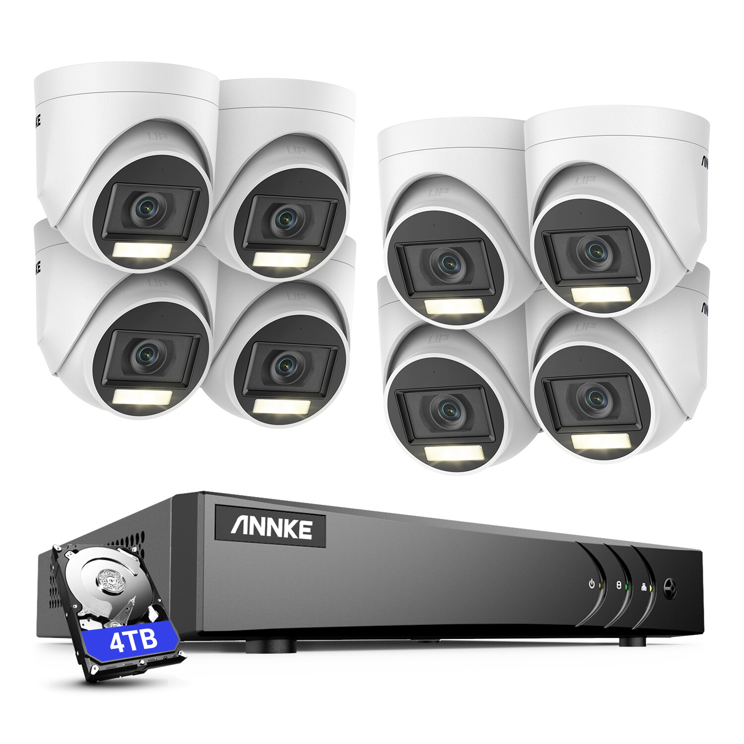 ANNKE 8CH DVR 5MP Audio Security Camera System Outdoor Color Night Vision H.265+