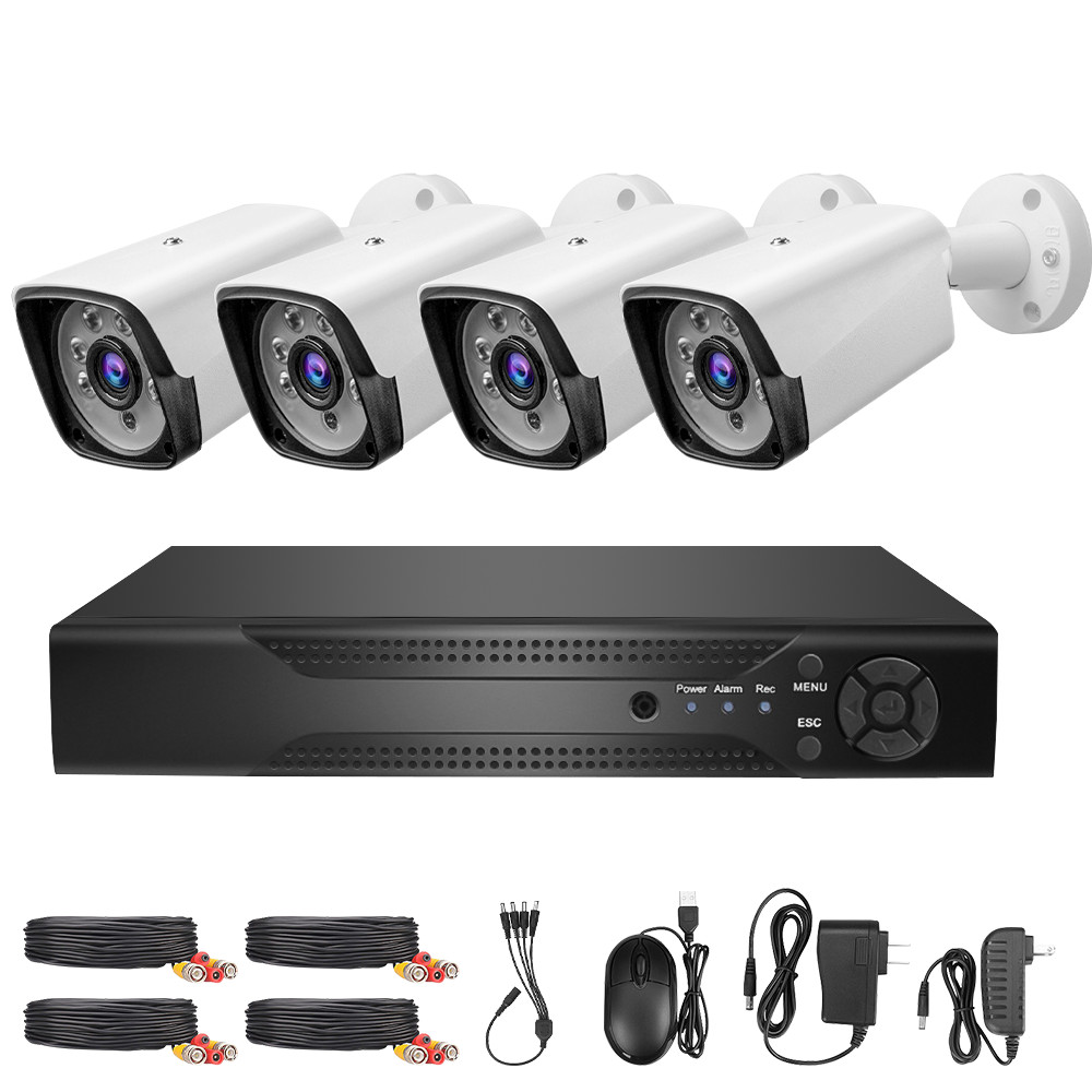 4 Pack 1080p Full HD Outdoor Security Camera System, Smart Home Night Vision DVD