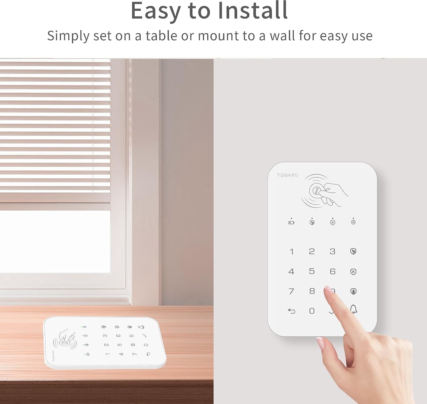 Home Security System Keypad, Wireless WiFi Compatible with Smart Assistants
