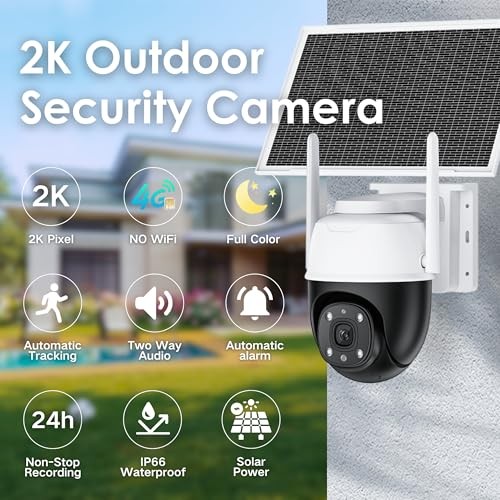 No Wifi Camera, 24 hours Continuous Recording AOV Solar Security Cameras