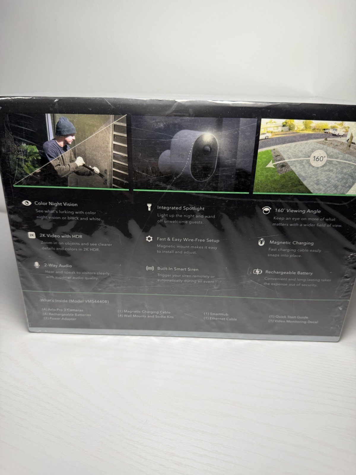 Arlo Pro 3 – 4 Camera System VMS4440B Wireless Security 2K Video Black