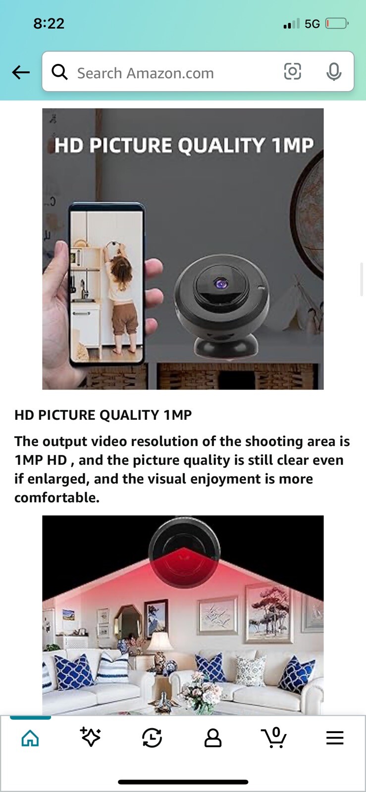 Home Security Camera Wireless,1MP Mini Small HD WiF for indoor/outdoor