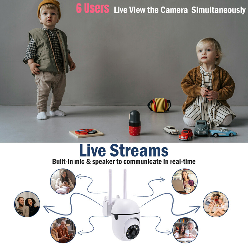 2MP 1080P HD Wifi IP Camera Pan/Tilt Outdoor Home Smart CCTV Night Vision IR Cam