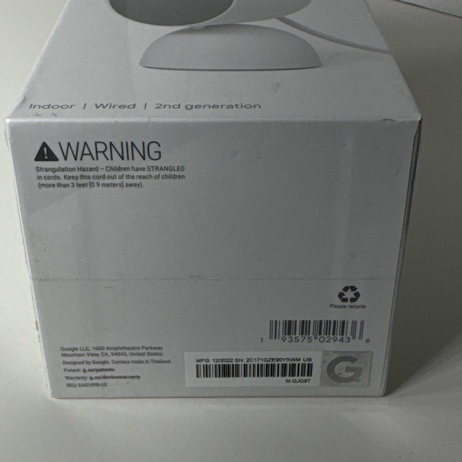 Google Nest Security Camera Indoor Wired Camera 2nd Gen Night Vision with Alerts