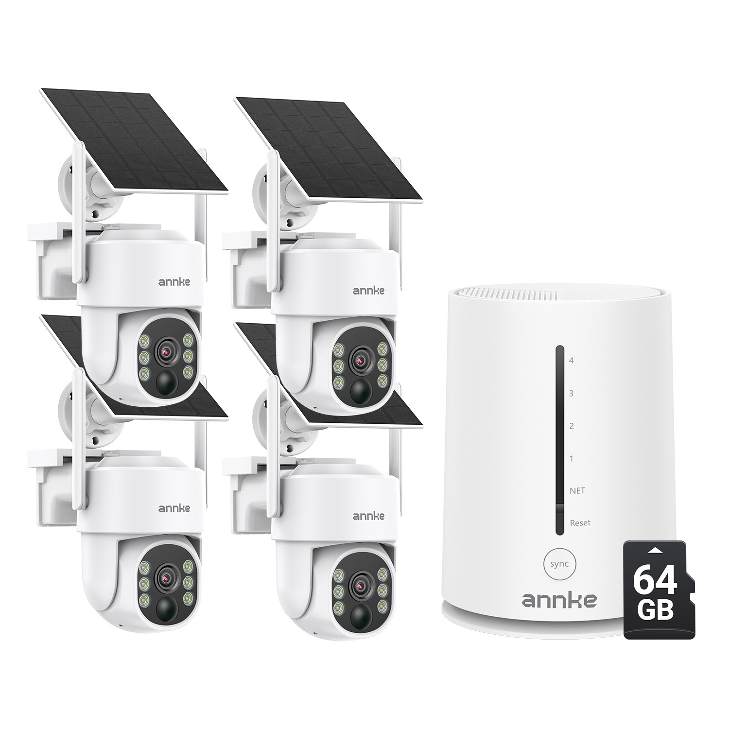 ANNKE 4MP Solar Battery Wireless Security Camera System WiFi 2 Way Audio W/64GB