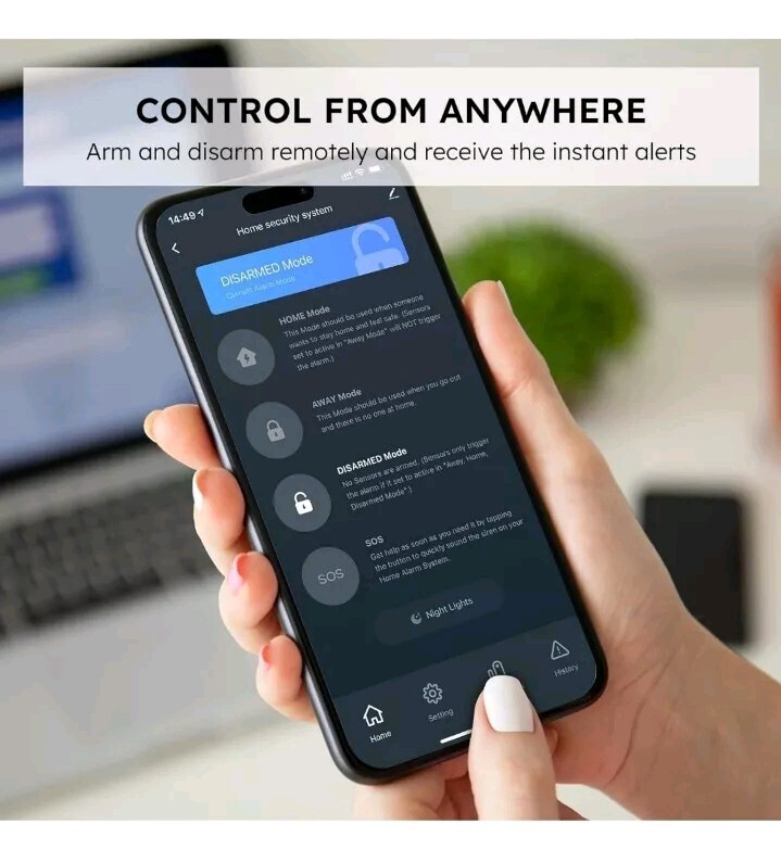 WiFi Door Alarm System, Wireless DIY Smart Home Security System, with Phone APP