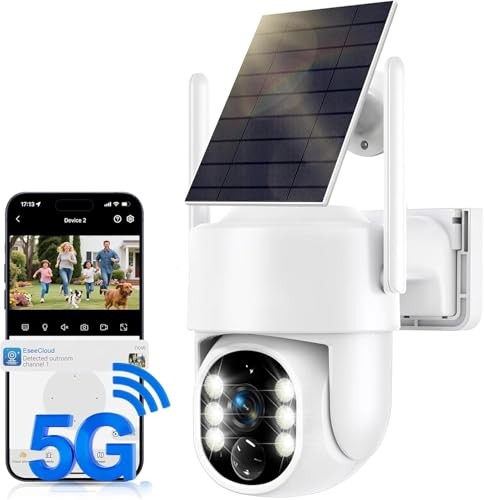 Solar Security Cameras Wireless Outdoor, 5G/2.4GHz WiFi Outdoor 5G&2.4G-1PACK