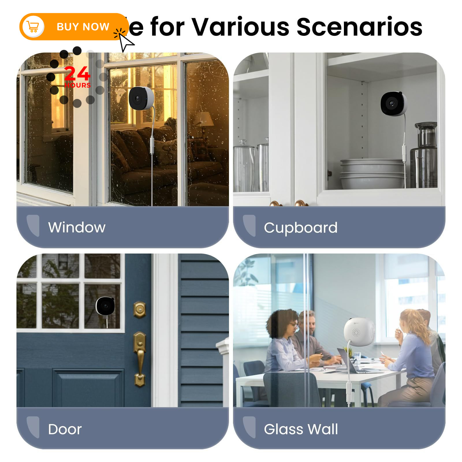 INFIYA 2K Window Cameras for Home Security- 5Ghz & 2.4G&5G 1-Pack, White