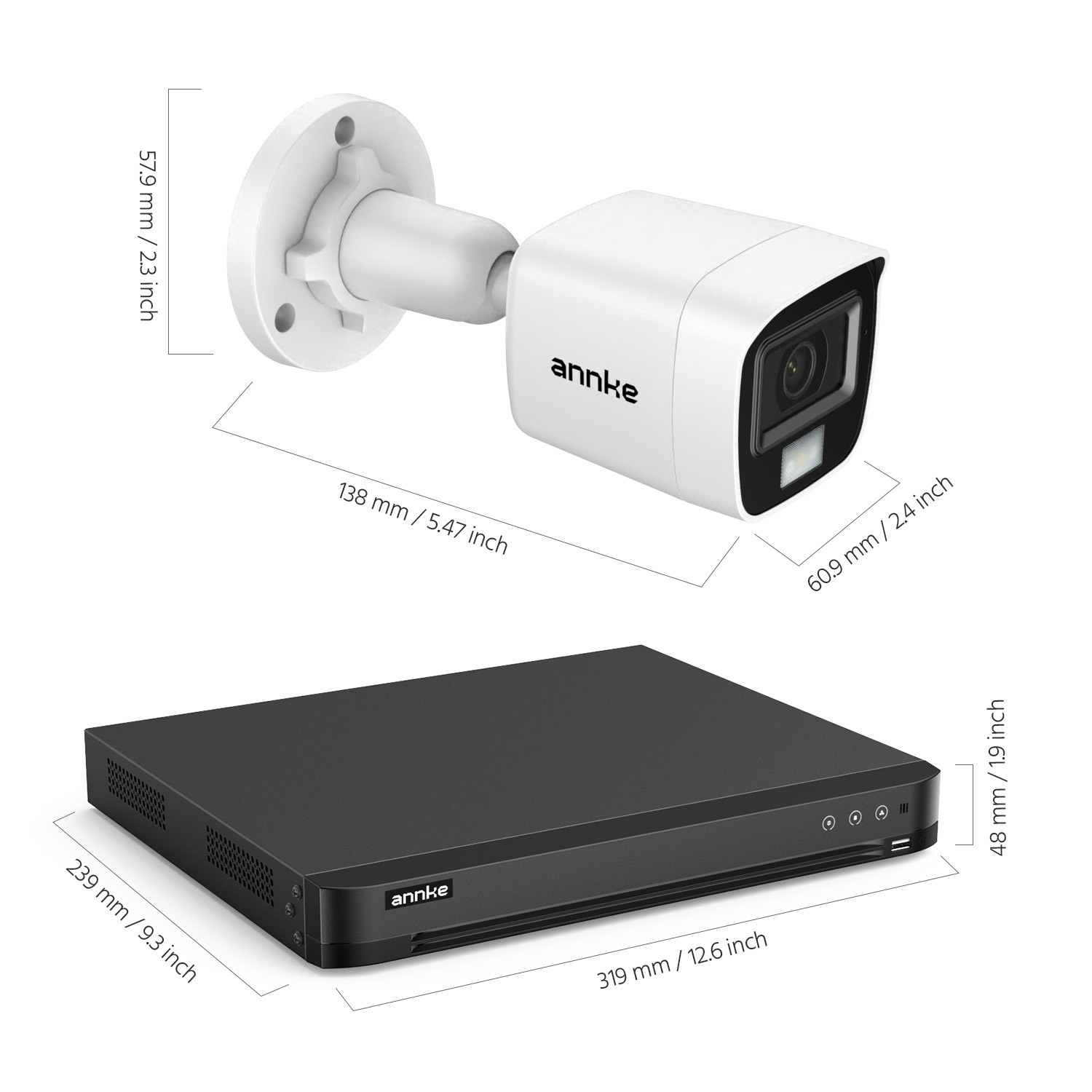 ANNKE 16CH 4K DVR 5MP AI Color Night CCTV Security Camera System Audio Recording