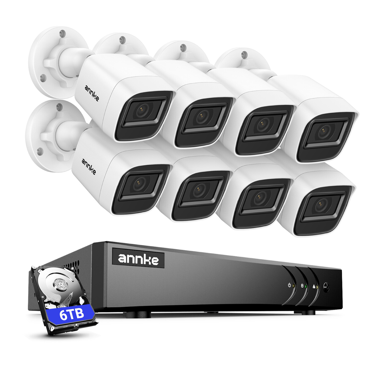 ANNKE 8CH 3K Lite DVR 1080P CCTV Security Camera System Human Vehicle Detection
