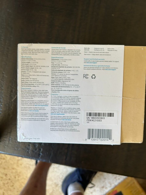 Google Nest Cam Outdoor NC2100ES–1080p HD Security Camera Works w/ Nest App NEW