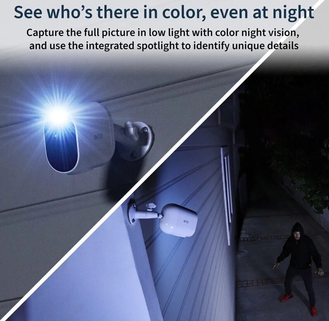 Arlo Essential Wireless Spotlight Security Cameras One Solar Panel 4 Cameras NEW