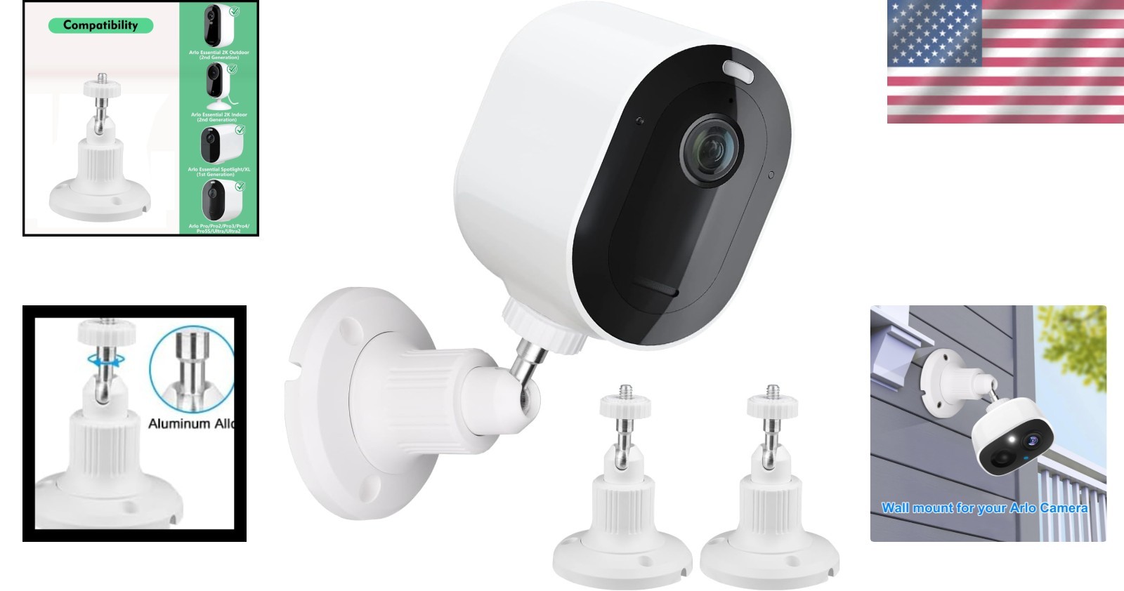 Durable 2-Pack Wall Mount for Arlo Security Cameras – Rust & Weather Resistant