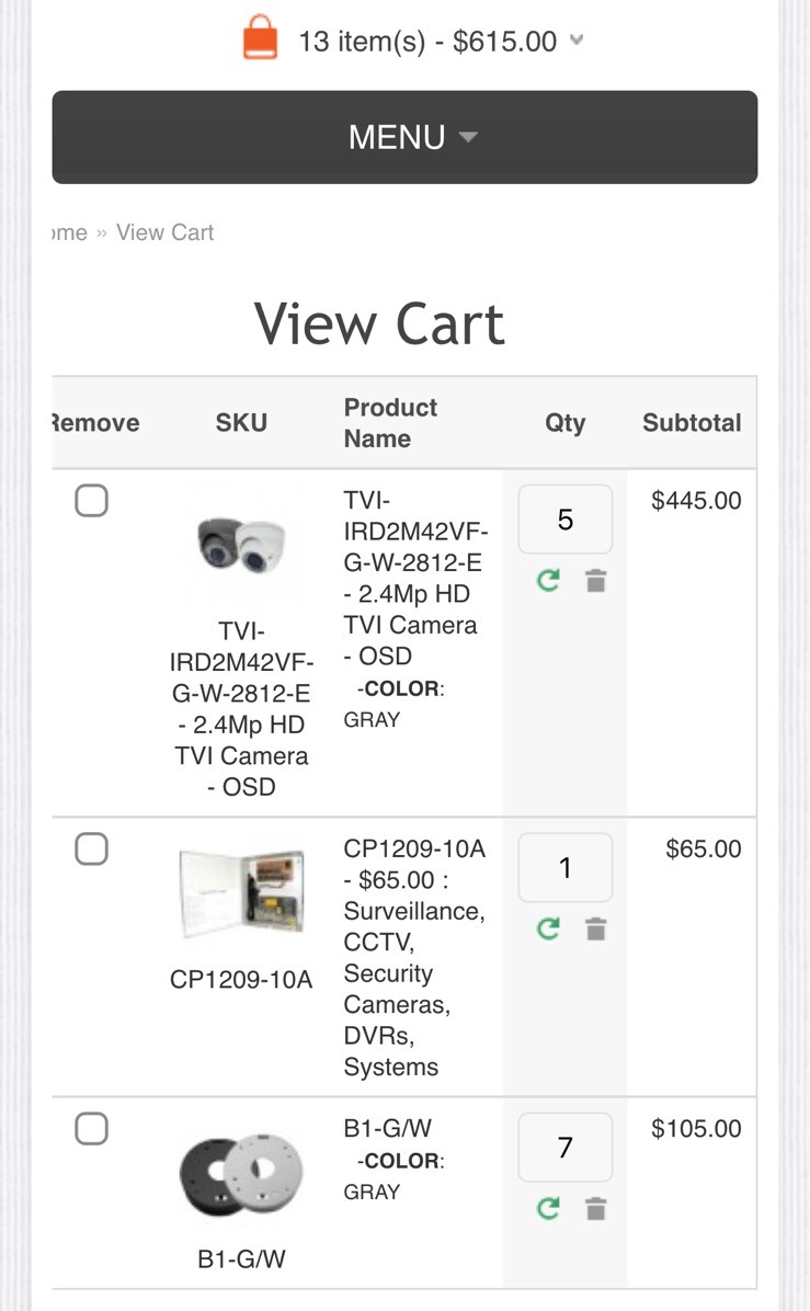 CCTV Lot 5 Infrared Cameras 7 Junction Boxes, Power Supply, H.264 8 Channel DVR